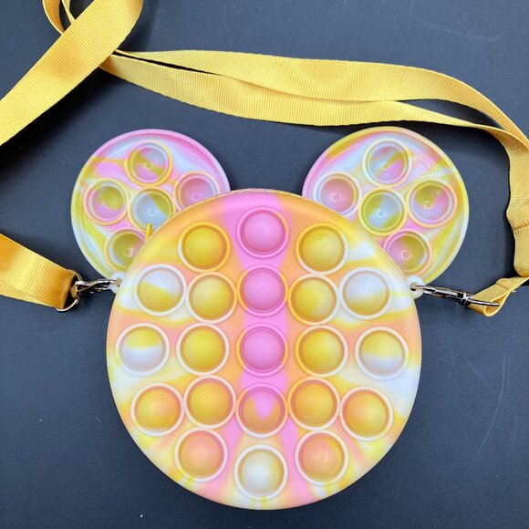 Disney Mickey Tie Dye‎ Yellow Pink Pop It Girls Kids Purse Handbag - Picture 1 of 6